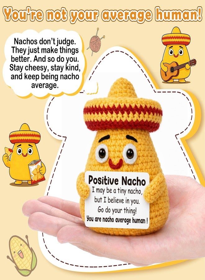 BdayPtion Positive Nacho Gifts for Women Men Mothers Day Birthday Gifts, Graduation Gift for Her Him Teens Girls Boys High School College Friend Handmade Positive Crochet Animals Nacho Support - Image 2