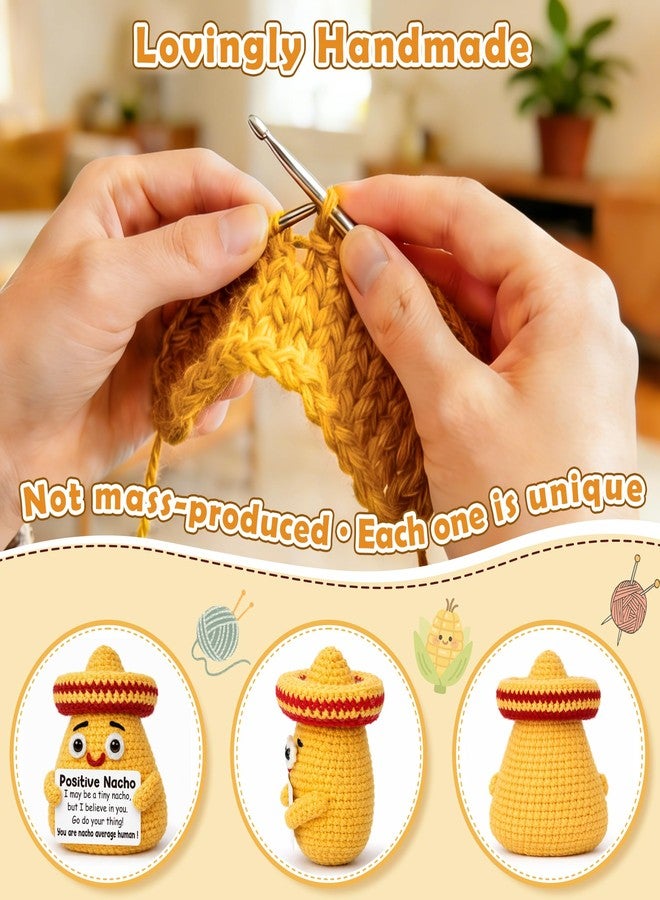 BdayPtion Positive Nacho Gifts for Women Men Mothers Day Birthday Gifts, Graduation Gift for Her Him Teens Girls Boys High School College Friend Handmade Positive Crochet Animals Nacho Support - Image 3