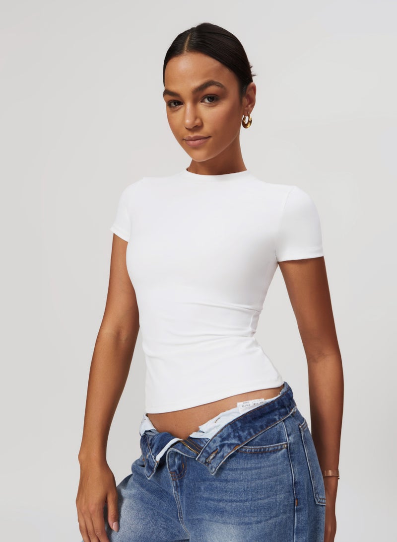 KAWN.YOGA Womens Short Sleeves Fitted Shirt - Image 1