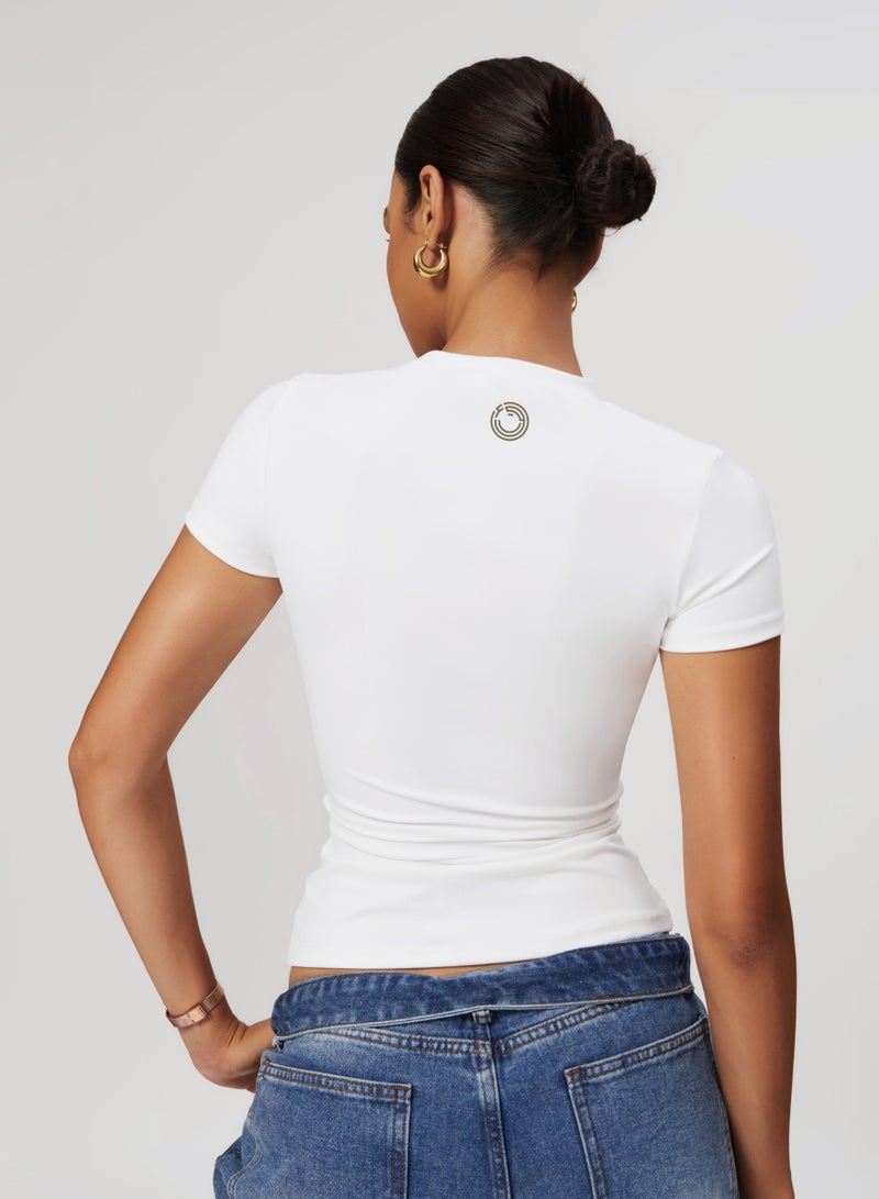 KAWN.YOGA Womens Short Sleeves Fitted Shirt - Image 2