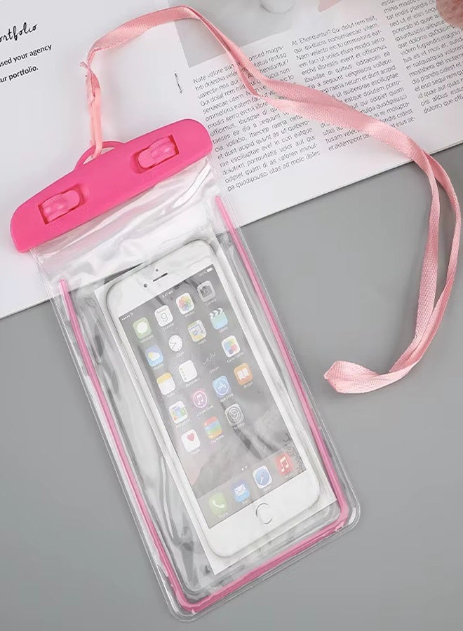 Fully protected sea case, Swimming Bag Waterproof Phone Case, Mobile Pouch PVC Cover Use at Beach or Swimming Pool, with Neck Strap For iPhone, Samsung, Xiaomi, Huawei, Redmi - Pink - Image 2