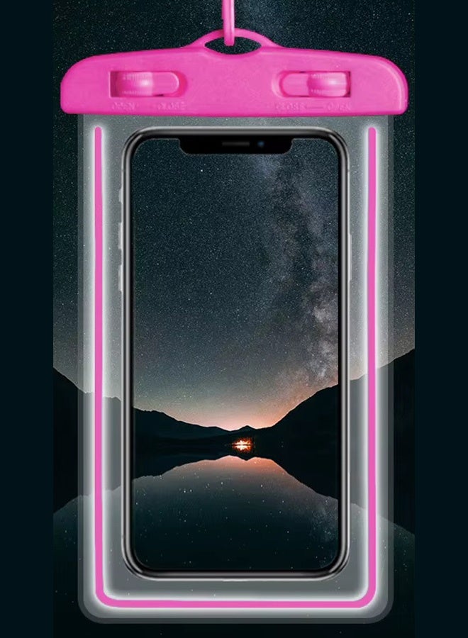 Fully protected sea case, Swimming Bag Waterproof Phone Case, Mobile Pouch PVC Cover Use at Beach or Swimming Pool, with Neck Strap For iPhone, Samsung, Xiaomi, Huawei, Redmi - Pink - Image 5