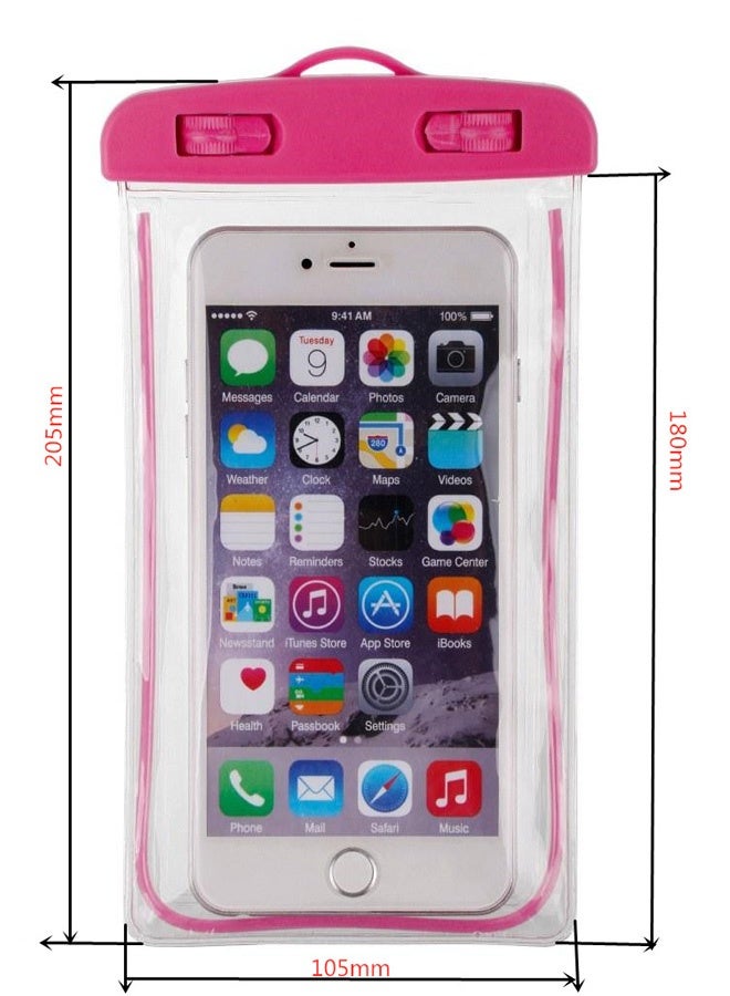 Fully protected sea case, Swimming Bag Waterproof Phone Case, Mobile Pouch PVC Cover Use at Beach or Swimming Pool, with Neck Strap For iPhone, Samsung, Xiaomi, Huawei, Redmi - Pink - Image 4