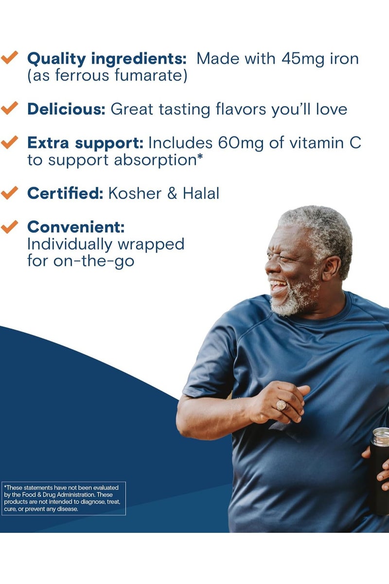 Bariatric Fusion أقراص الحديد اللينة القابلة للمضغ مع فيتامين سي | بنكهة البطيخ | مكمل غذائي من الحديد مع فيتامين سي لمرضى السمنة بما في ذلك جراحة تحويل مسار المعدة وتكميم المعدة | 60 قرصًا | إمداد لمدة شهرين - Image 5