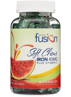 Bariatric Fusion Iron Soft Chew with Vitamin C | Watermelon Flavored | Iron Supplement Chewy Vitamin for Bariatric Patients Including Gastric Bypass and Sleeve Gastrectomy | 60 Count | 2 Month Supply  - Image 1