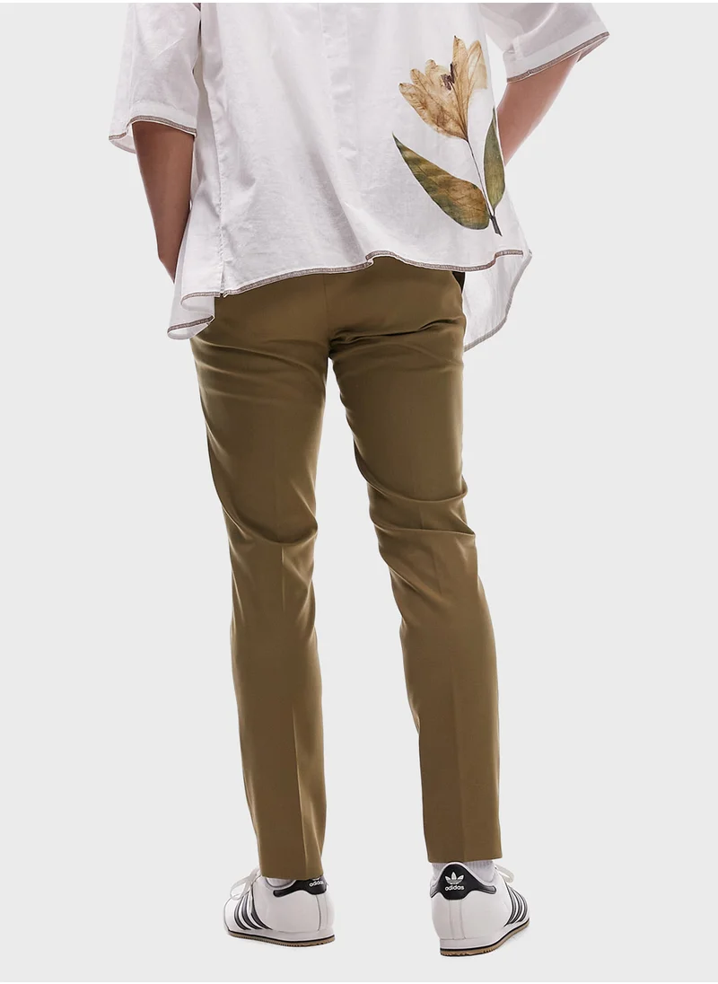 TOPMAN ELASTICATED DETAIL CHINO PANTS