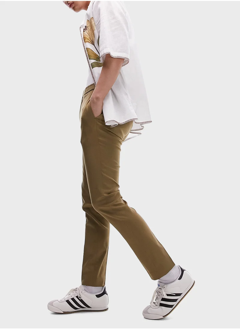 توب مان ELASTICATED DETAIL CHINO PANTS