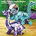 Koonie Dinosaur Toys for Girls 2 Year Old Girl Toys Purple Dinosaur Remote Control Reversible Sequins Dinosaur Toy Can Repeat Walk Roar Sing Christmas Birthday Gifts for 27 Years Old Kids Toddler - Image 4
