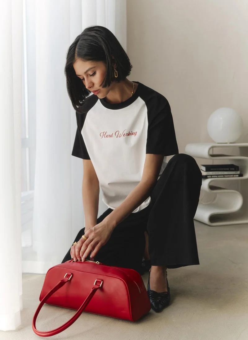 Lichi Loose T-shirt with lettering on the chest