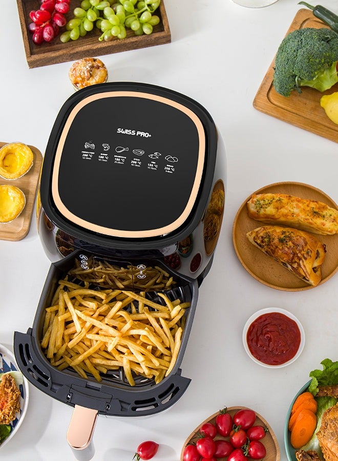 سويس برو+ مقلاة هوائية رقمية سويس برو+ سعة 7 لتر وقوة 1750 واط - أسود - Image 4