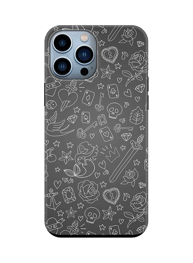 Tough Pro Series Case for Apple iPhone 14 Pro Max Dual Layer hybrid PC & TPU Customized Mobile Cover Shield with inner TPU protection Matte Finish - Doodles