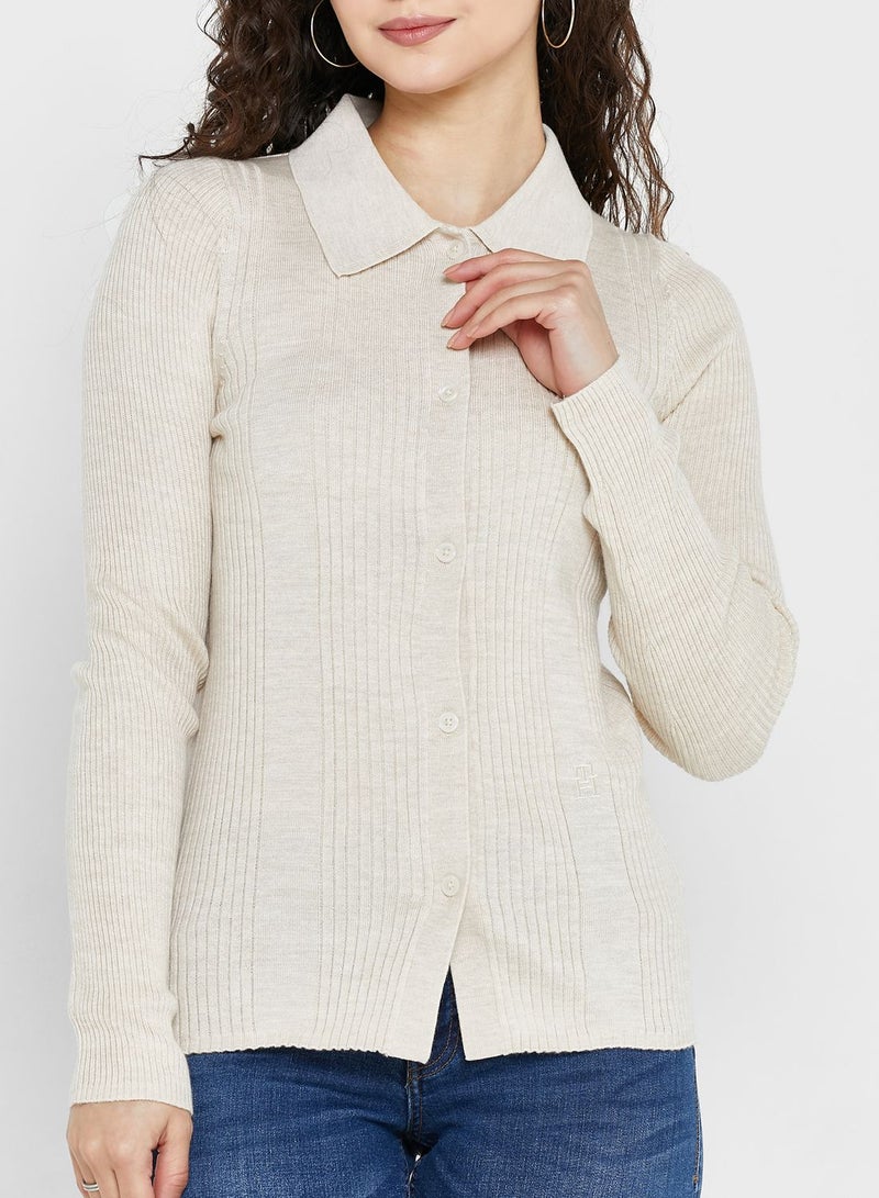 Polo Neck Knitted Sweater
