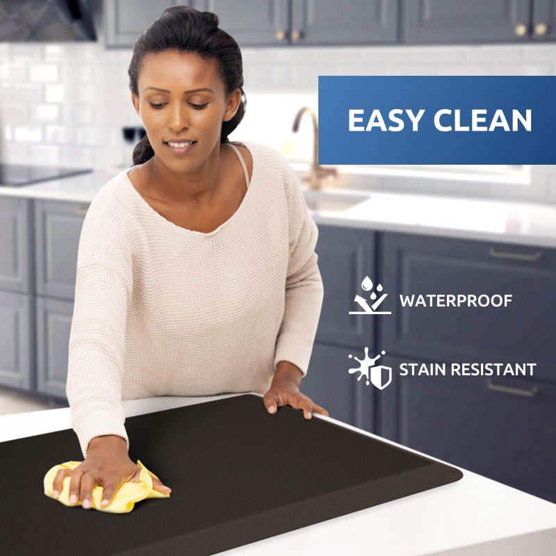KitchenClouds Kitchen Mat Cushioned Anti Fatigue Rug 17.3"x28" Water Resistant Non Slip Standing Desk Mat Comfort Floor Mats for Kitchen House Sink Office (Chocolate) - Image 3