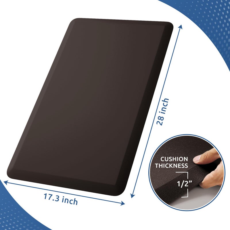 KitchenClouds Kitchen Mat Cushioned Anti Fatigue Rug 17.3"x28" Water Resistant Non Slip Standing Desk Mat Comfort Floor Mats for Kitchen House Sink Office (Chocolate) - Image 2