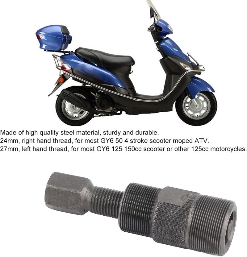 Magneto Flywheel Puller Sturdy 24mm & 27mm Repair Tool for GY6 50 125 Scooter ATV,Steel - Image 4