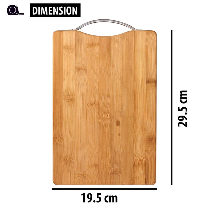ATETO NonSlip Wooden Bamboo Cutting Board with Antibacterial Surface with Stainless Steel Handle Chopping Board for Kitchen Cutting Board for Kitchen Vegetable Chopping Board for Kitchen - Image 2