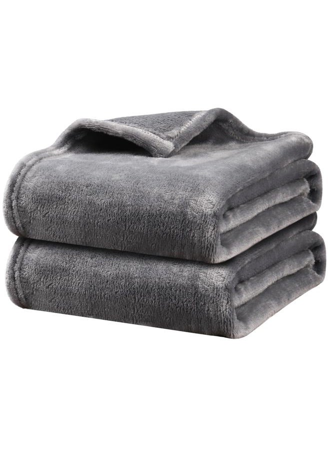 Onarway Dog Blanket Washable for Bed: 2 Packs Dog Blankets 40”x47” - Fluffy Soft Large Throw for Cat Puppy Kitten Dogs - Fleece Pet Blankets for Crate Couch Car and Indoor - Grey - Image 1