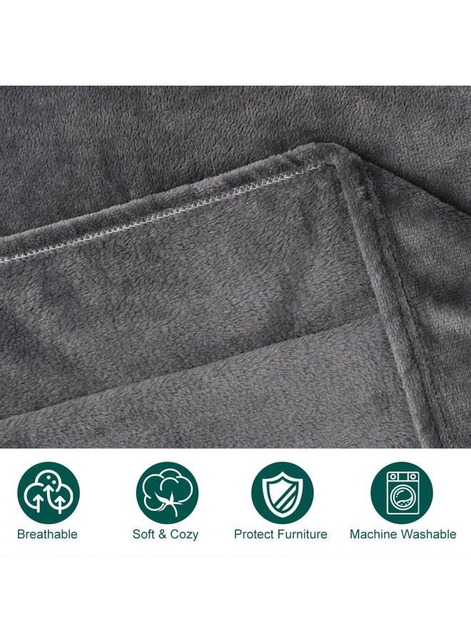 Onarway Dog Blanket Washable for Bed: 2 Packs Dog Blankets 40”x47” - Fluffy Soft Large Throw for Cat Puppy Kitten Dogs - Fleece Pet Blankets for Crate Couch Car and Indoor - Grey - Image 4