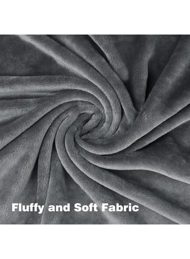 Onarway Dog Blanket Washable for Bed: 2 Packs Dog Blankets 40”x47” - Fluffy Soft Large Throw for Cat Puppy Kitten Dogs - Fleece Pet Blankets for Crate Couch Car and Indoor - Grey - Image 5