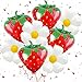 YOUDICT 8 PCS Strawberry Balloons Daisy Balloons Red Berry Foil Balloons for Strawberry Themed Birthday Party Decorations Berry First Birthday Decorations - Image 2