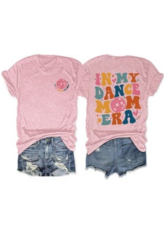 Fashionable Short Sleeve T-shirt For Women In My Dance Mom Era Ball New Style Crew Neck Tee Pink front chest (color picture)