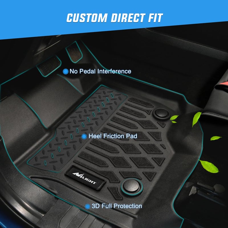 Nilight TPE Floor Mats for Chevy Chevrolet Suburban GMC Yukon XL Bucket Seats 2015 2016 2017 2018 2019 2020 All Weather Custom Fit Heavy Duty Floor Liners - Image 2