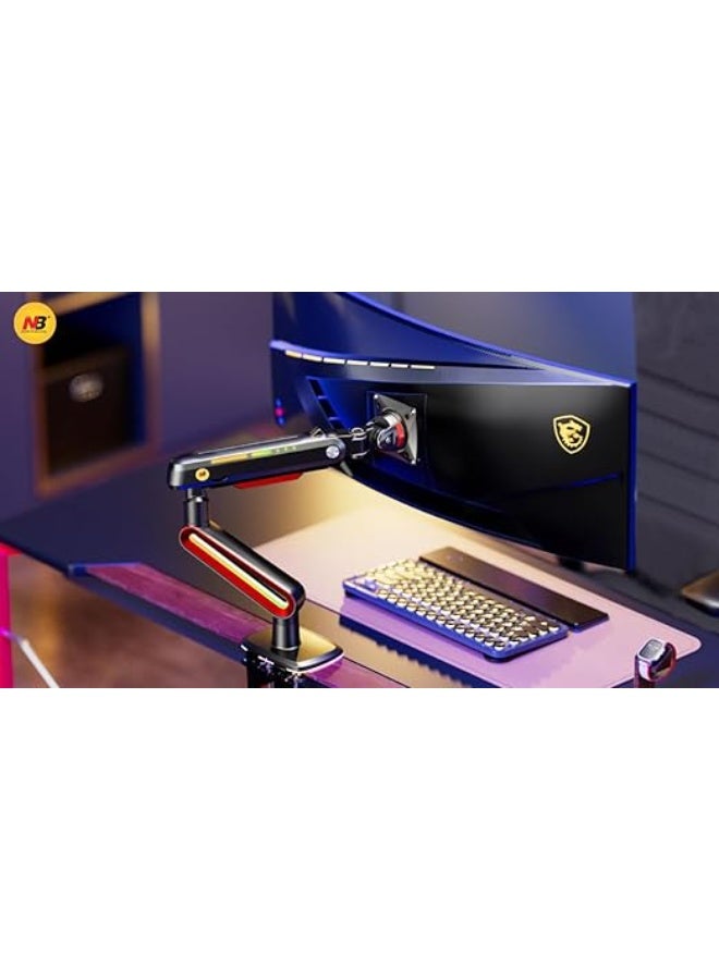 NB NORTH BAYOU NB Ergonomic L60 Gaming Monitor Arm – Adjustable RGB Stand for 32” to 60” Screens – Heavy Duty, Space-Saving & Easy to Use - Image 4