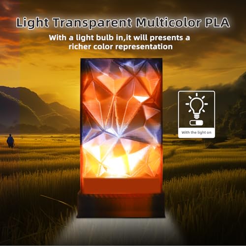 3DHoJor Transparent Multi Rainbow Color Change PLA 1.75mm 1KG 3D Printing Filament Crystal Rainbow PLA-Late Autumn - Image 3