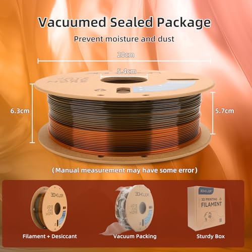 3DHoJor Transparent Multi Rainbow Color Change PLA 1.75mm 1KG 3D Printing Filament Crystal Rainbow PLA-Late Autumn - Image 5