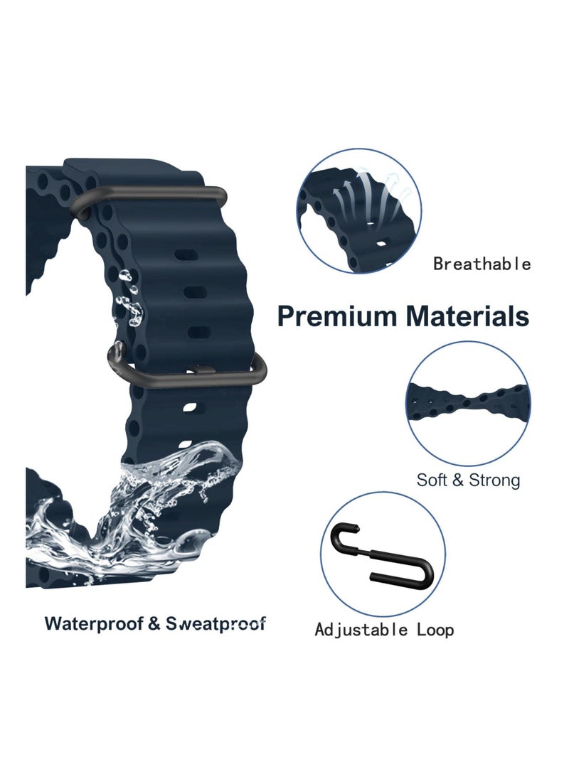 SYOSI 2Pcs Ocean Watch Band Silicone Sport Quick Fit 22mm Soft Tubular Waterproof Wrist Strap for Garmin Fenix 7 epix 2  Fenix 6  Fenix 5 Instinct 2 Solar for Instinct Crossover Solar Forerunner 955  - Image 5