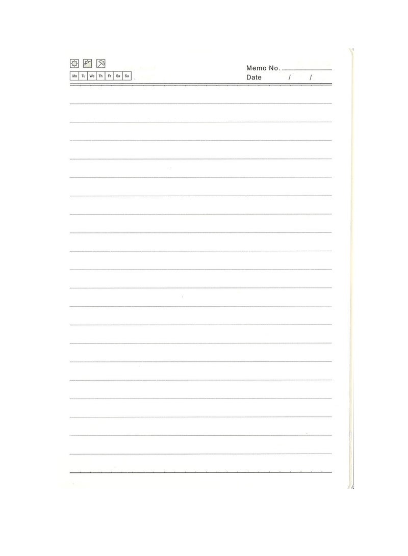 A5 Size Executive Leather Cover Notebook 80 Sheets Grey Cover - Image 3