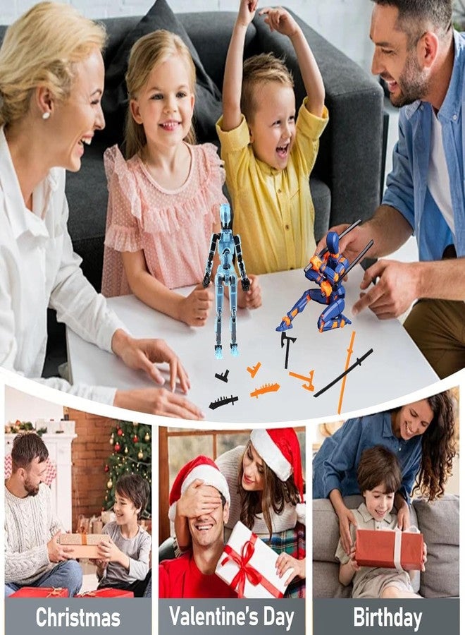 Tarini 2PCS Action Figure, Dummy 13 Action Figure Toys, Polyarticular Movable Titan 13 Action Figure Action, High Degree&Freedom Action Figures, 3D Printed Toys for Desktop Decor&Game Lovers - Image 5