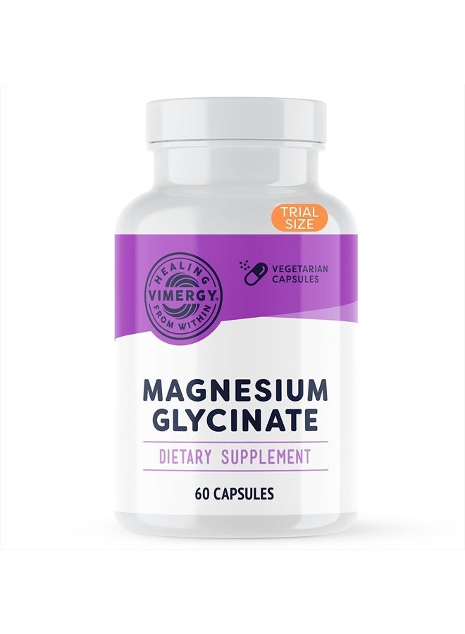 Vimergy Magnesium Glycinate, Trial Size - 30 Servings – with Turmeric & Ginger - Promotes Relaxation & Sleep – Supports Bone, Muscle & Heart Health - Gluten-Free, Kosher, Vegan & Paleo (60ct) - Image 1