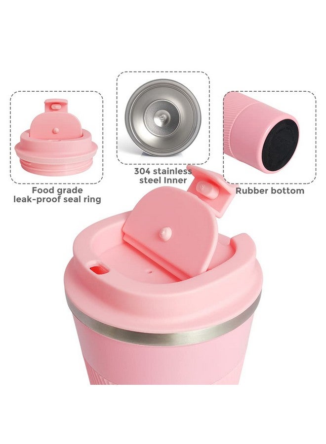 Wosta Travel Mug,Insulated Coffee Cup with Leakproof Lid,Vacuum Insulation Stainless Steel Reusable for Hot Cold Coffee,Water & Tea,Thermal Mug with Non-Slip (Pink Color,510),510 Milliliter - 510 Ml - Image 4