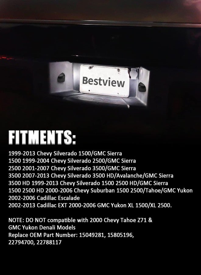 Bestview RGB LED License Plate Light Tag Lights Assembly Compatible with Chevy Silverado Suburban Tahoe GMC Sierra 1500 2500 3500 HD Escalade EXT, 16 Color Lighting - Image 4