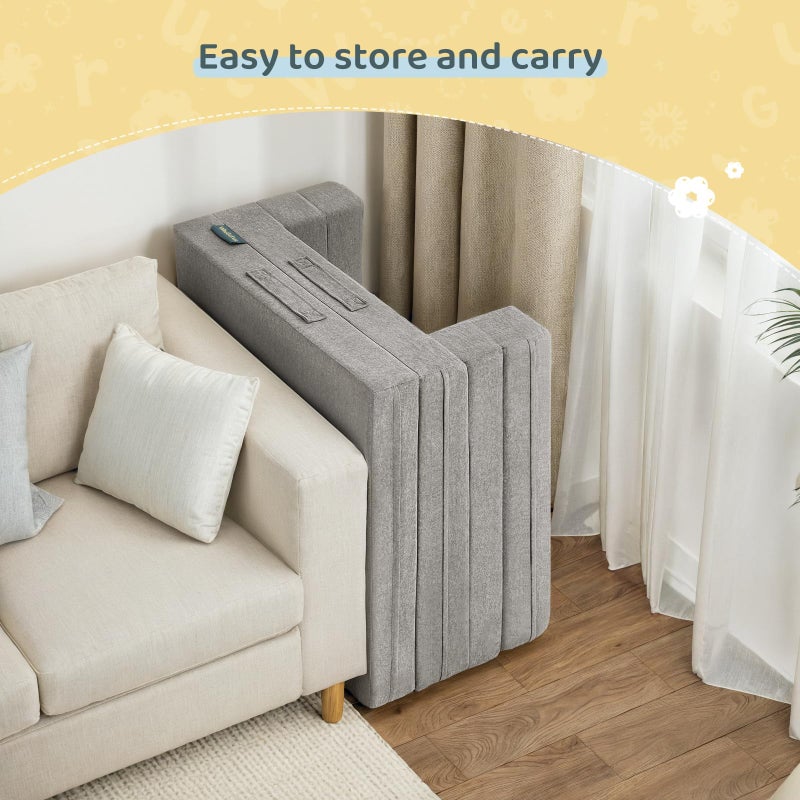 WeeGuruu Travel Toddler Bed, 3-in-1 Convertible Sofa Bed for Toddler Portable Floor Beds, Flip Open Sofa Lounger for Girls and Boys, Made with High-Density Foam and Washable Cover,Ash - Image 5