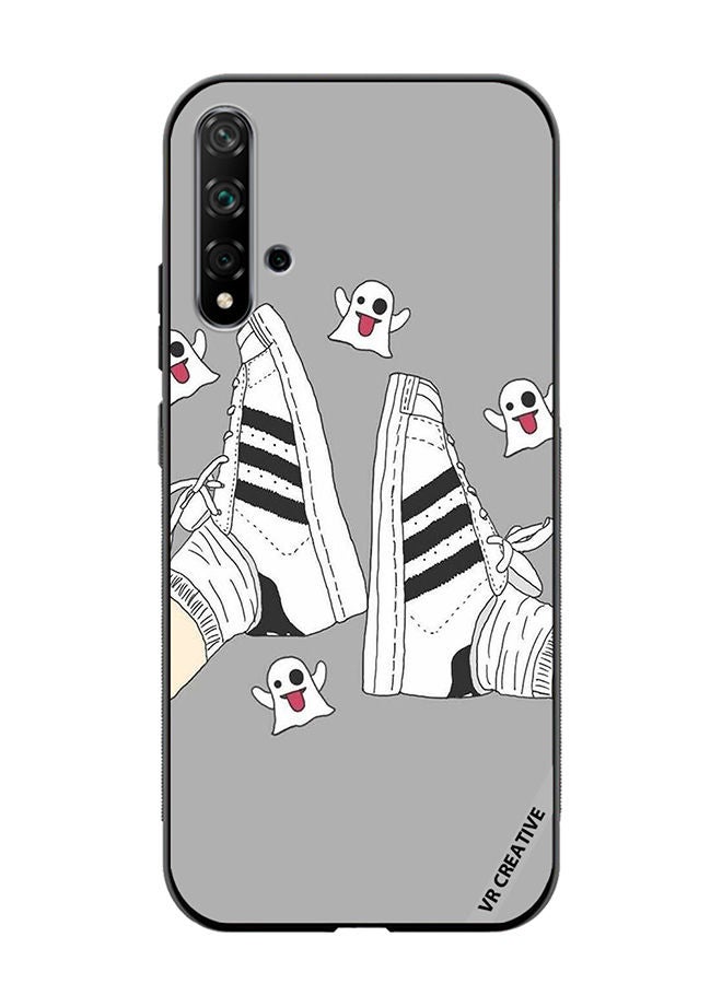 VR CREATIVE Protective Case Cover For Huawei Nova 5T Black & White Shoe Design Multicolour - Image 1