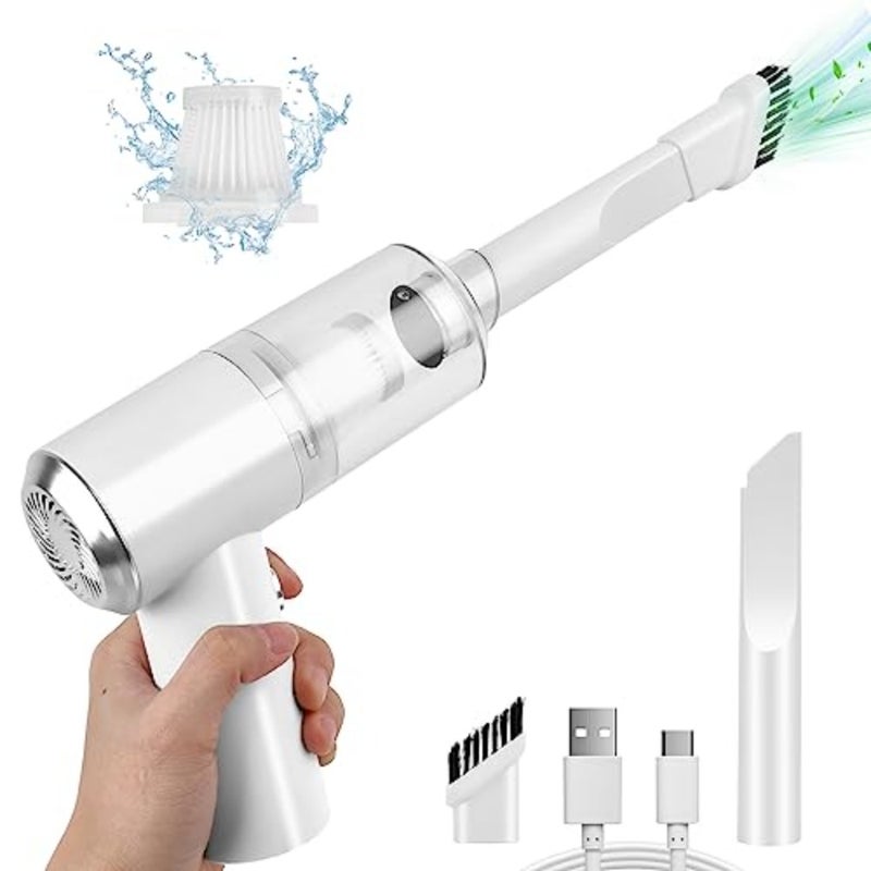 Mini Car Vacuum Cleaner 4500 pa Portable Cordless Rechargeable, Tiny Handheld Vacuum, Computer Hand Vacuum for Keyboard and Laptop, Mini Hand Held Vac for Car and Home/V01 - Image 1
