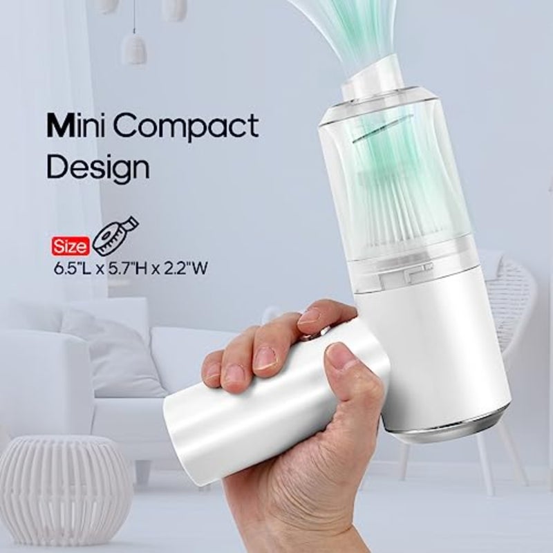 Mini Car Vacuum Cleaner 4500 pa Portable Cordless Rechargeable, Tiny Handheld Vacuum, Computer Hand Vacuum for Keyboard and Laptop, Mini Hand Held Vac for Car and Home/V01 - Image 2