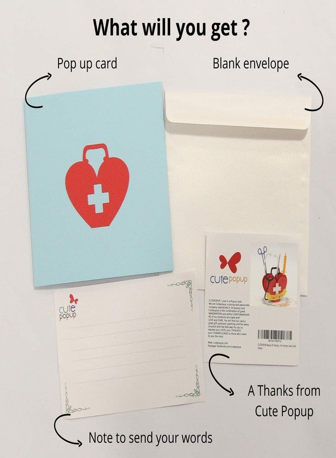 CUTE POPUP بطاقة شكر منبثقة لطيفة بتصميم فراشة ثلاثية الأبعاد للممرضين والأطباء والمسعفين - مناسبة لأسبوع التمريض، والتقدير، والتخرج، والتقاعد، والتمنيات بالشفاء العاجل - مصنوعة يدويًا، مقاس 6×8 بوصة، مع ظرف مرفق - Image 4