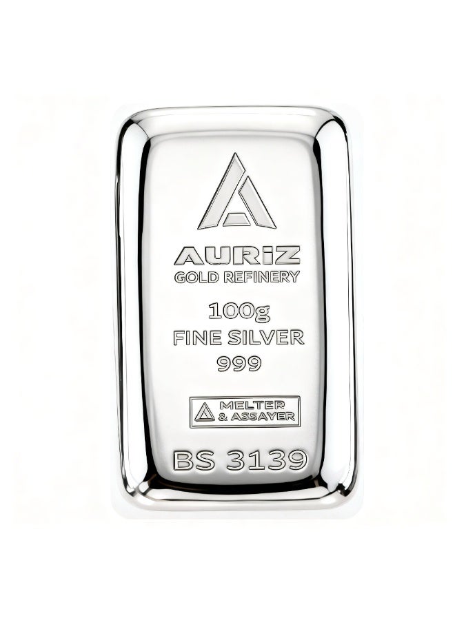 Auriz Minting 100GM Pure Silver Bar 999 - 100 Grams - Image 3