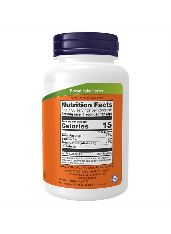 now Supplements, Organic Chlorella Powder with naturally occurring Chlorophyll, Beta-Carotene, mixed Carotenoids, Vitamin C, Iron and Protein, 4-Ounce - Image 2