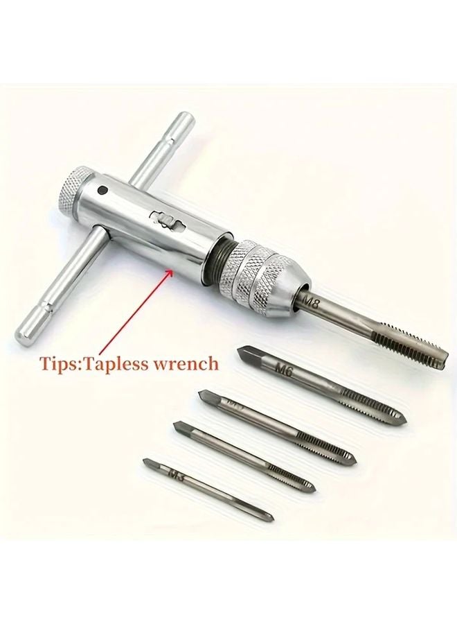 5Pcs M3 To M8 Precision Tap And Die Set Chrome Plated Stainless Steel Threading Kit - Image 5