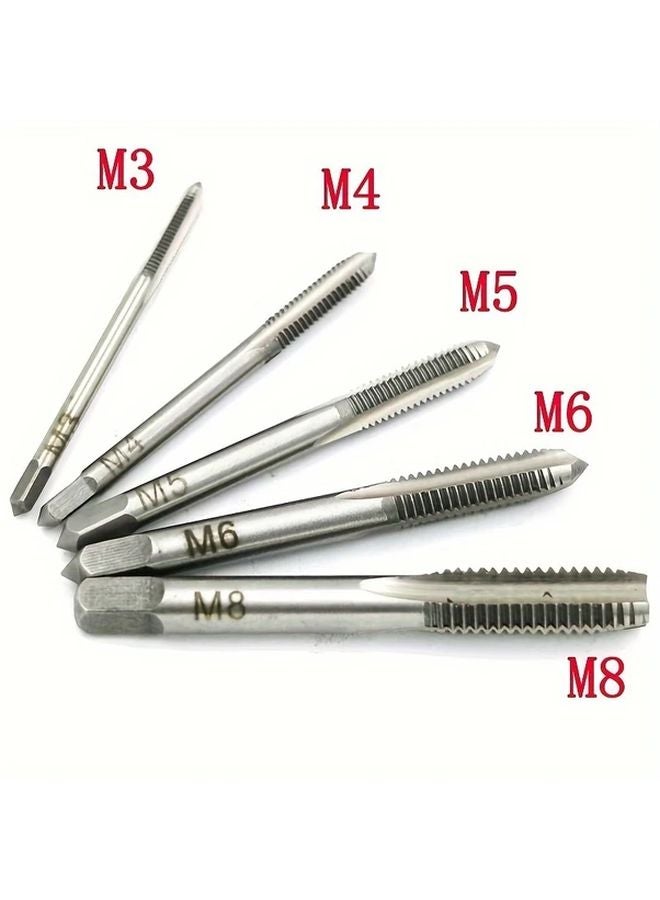 5Pcs M3 To M8 Precision Tap And Die Set Chrome Plated Stainless Steel Threading Kit - Image 4