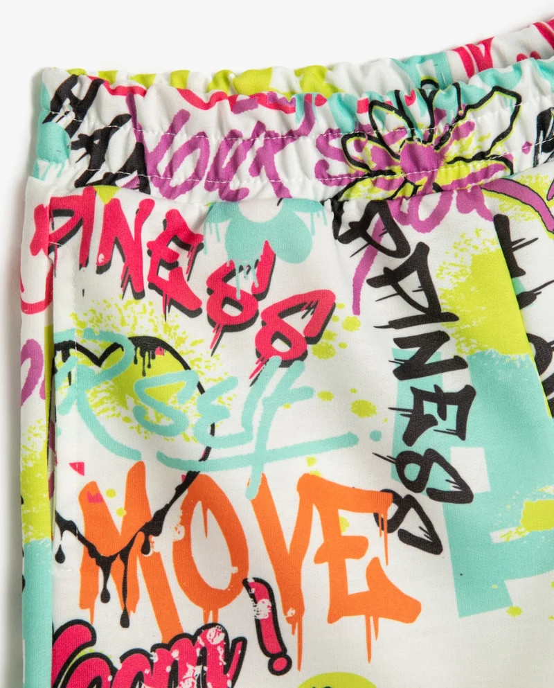 كوتون Cotton Shorts Elastic Waist Pocket Printed