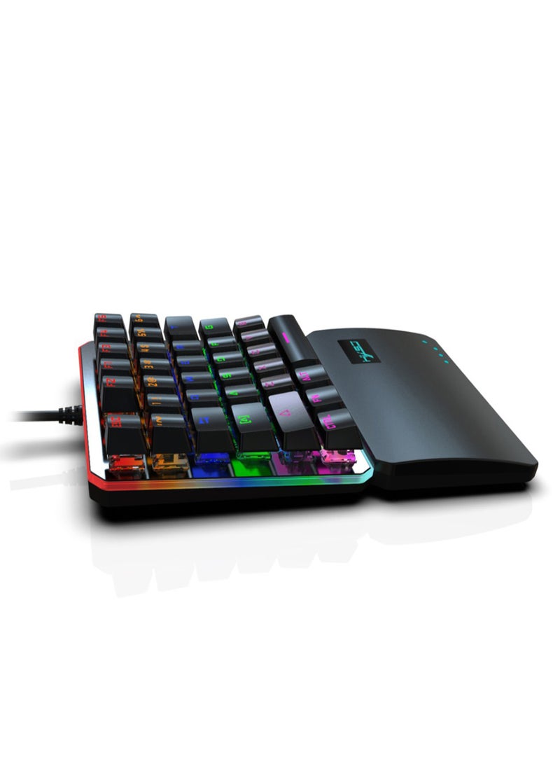 One-Handed Mechanical Wired Gaming Keyboard Black - Image 5