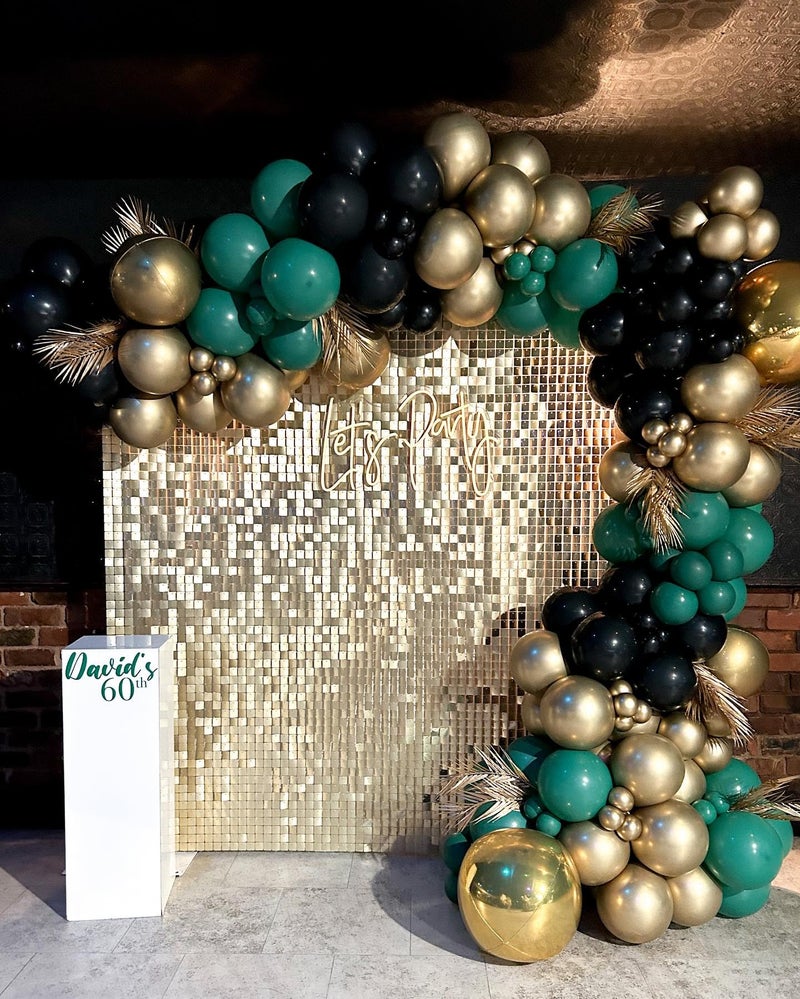 Kate Shimmer Wall Backdrop Champagne Gold Square Sequin Wall Panel Backdrop Decor for Wedding, Anniversary, Birthday, Party, 24 Panels - Image 5