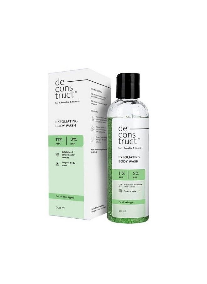 Deconstruct - Exfoliating Body Wash With Salicylic Acid ; 11% Aha + 2% Salicylic Acid (Bha) ; Prevents Body Acne Bumpy Skin & Deep Cleanses Skin ; Gentle Exfoliating Shower Gel 200Ml - Image 1