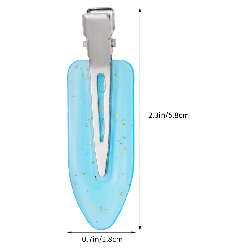 Wobe 24pcs Creaseless Hair Clips No Bend Hair Clips No Crease Hair Clip for Curl Hairstyle Bangs Makeup Application Hairdressing Hairpins Styling Clips for Salon Barber (Translucent Pink Blue Yellow) - Image 2