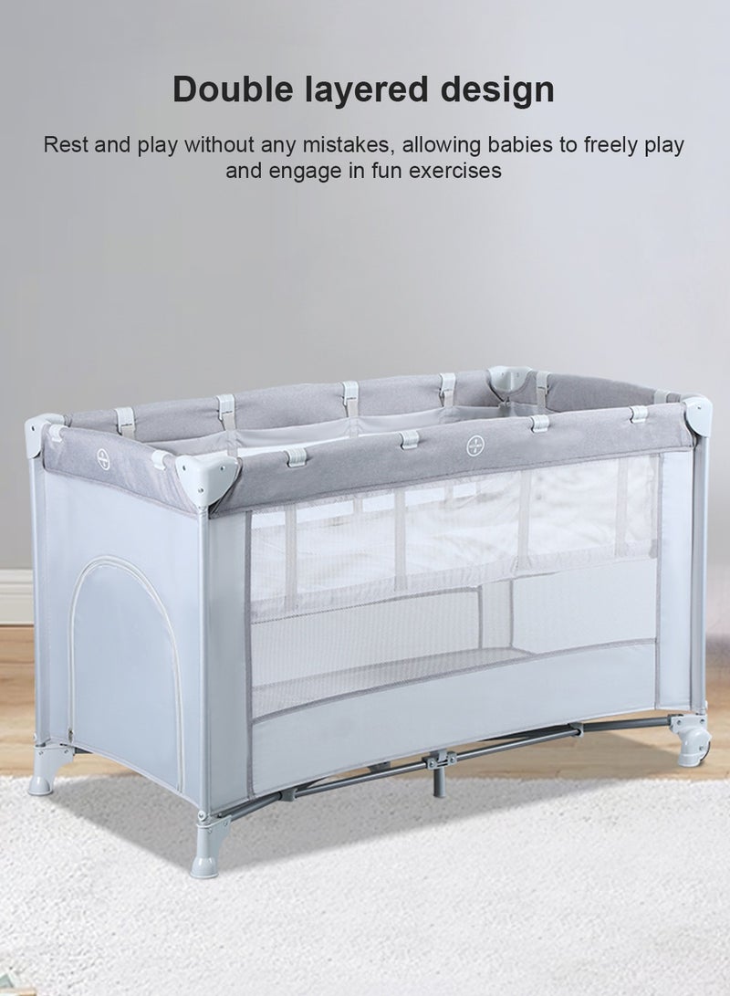 ما بيبي سرير أطفال، سرير حديثي الولادة، سرير كبير، سرير هزاز للأطفال، سرير أطفال بي بي، سرير هزاز، متعدد الوظائف، قابل للتحريك والطي - Image 4